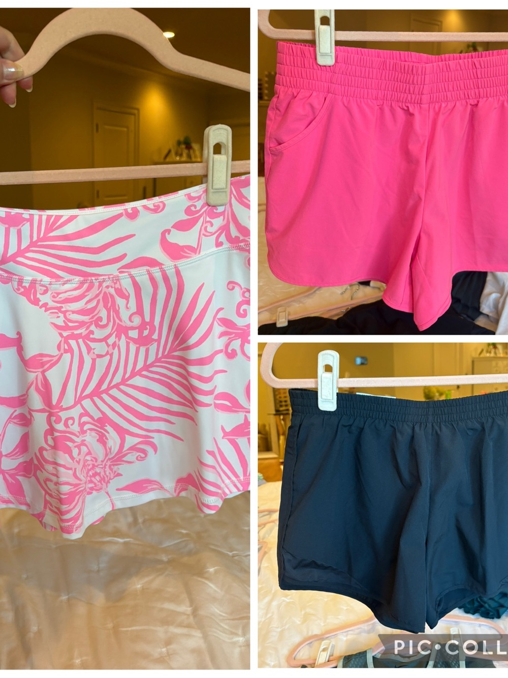Lilly Pulitzer Pink floral skort, hot pink & black shorts. Size small